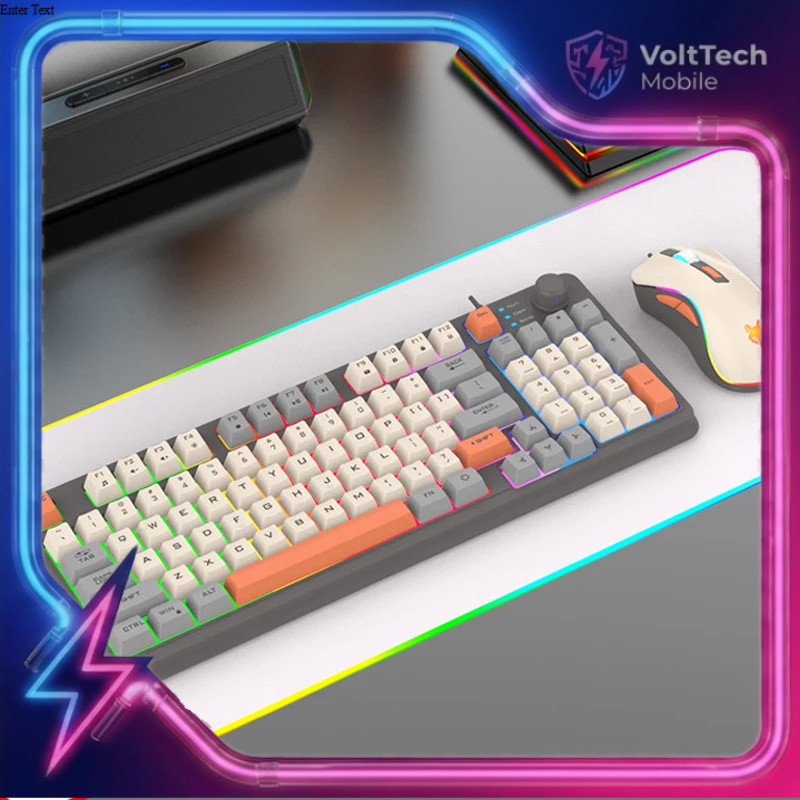 ชุดเมาส์คีย์บอร์ดเล่นเกมแบบมีสาย XUNFOX - K820 - สีเทา