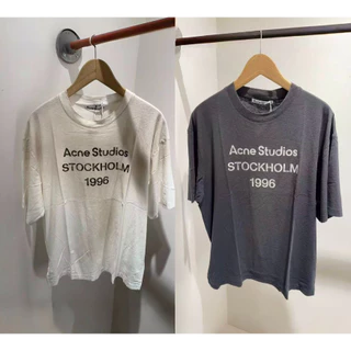 เสื้อยืดแขนสั้นคอวี สไตล์เรโทรยุบย่น ไซส์XS-XL