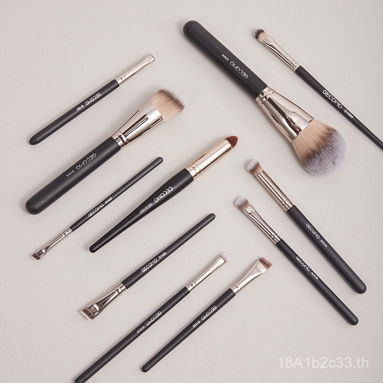 Gemeng ชุดแปรงแต่งหน้าครบชุด Blush Mask Brush Eyeliner Flat Bottom Eyeshadow Brush แปรงเขียนคิ้ว v-S
