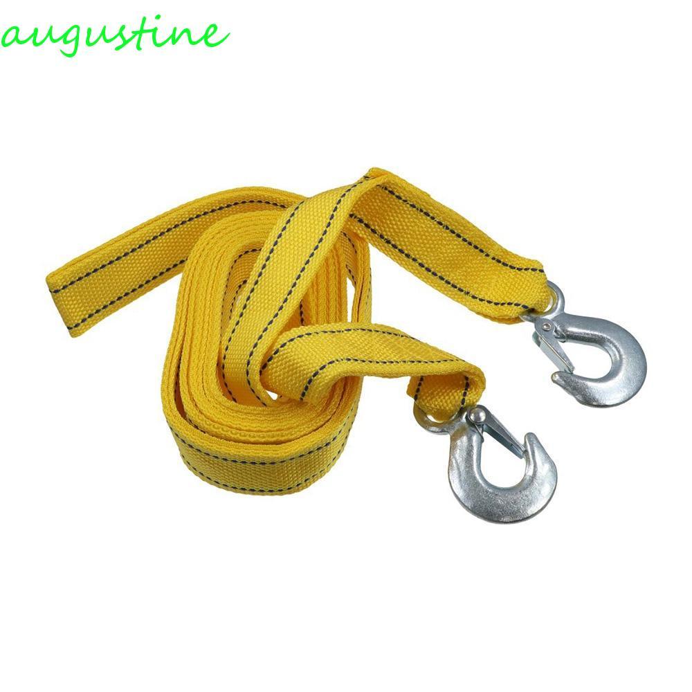AUGUSTINE รถลากจูงสาย,3M 4Mความแข็งแรงสูงรถพ่วงเชือก,สายลากจูงทนทานพร้อมตะขอ 3 ตัน 5 ตันฉุกเฉินเหล็ก