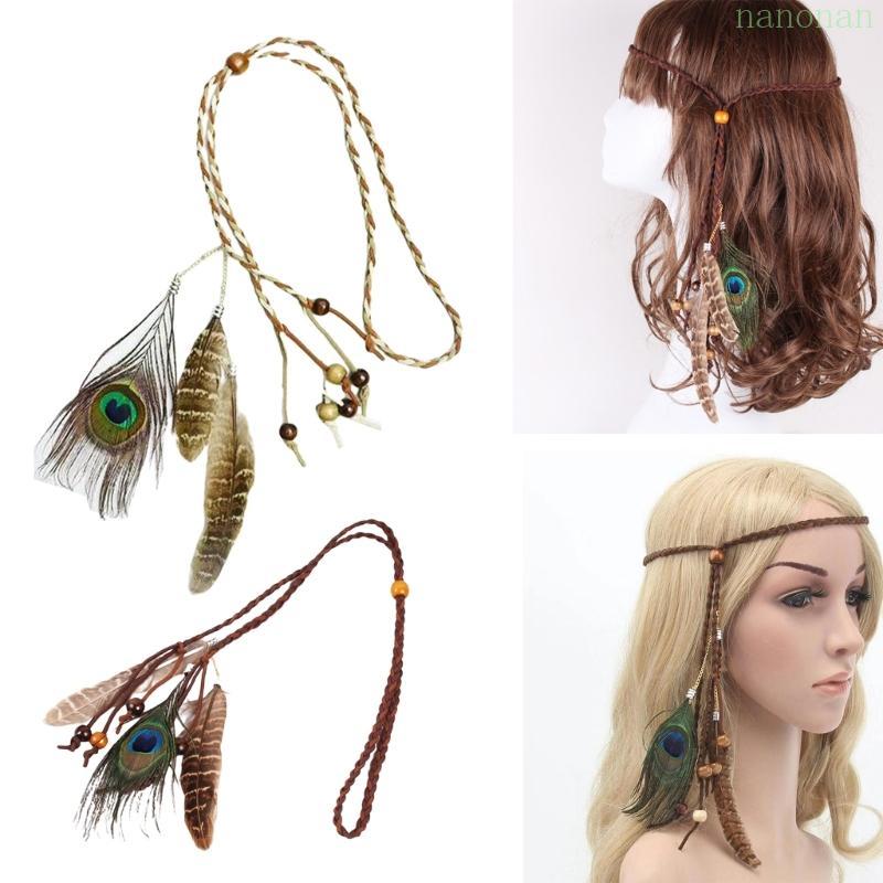 Nan Indian Boho Feathers Headbands Native American Headdress Feathers Headpiece