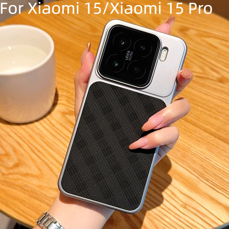 สําหรับ Xiaomi 15 Pro 15Pro กรณีหรูหราเงิน Matte สีดําสานสไตล์ PC Hard โทรศัพท์สําหรับ Xiaomi15 15 P