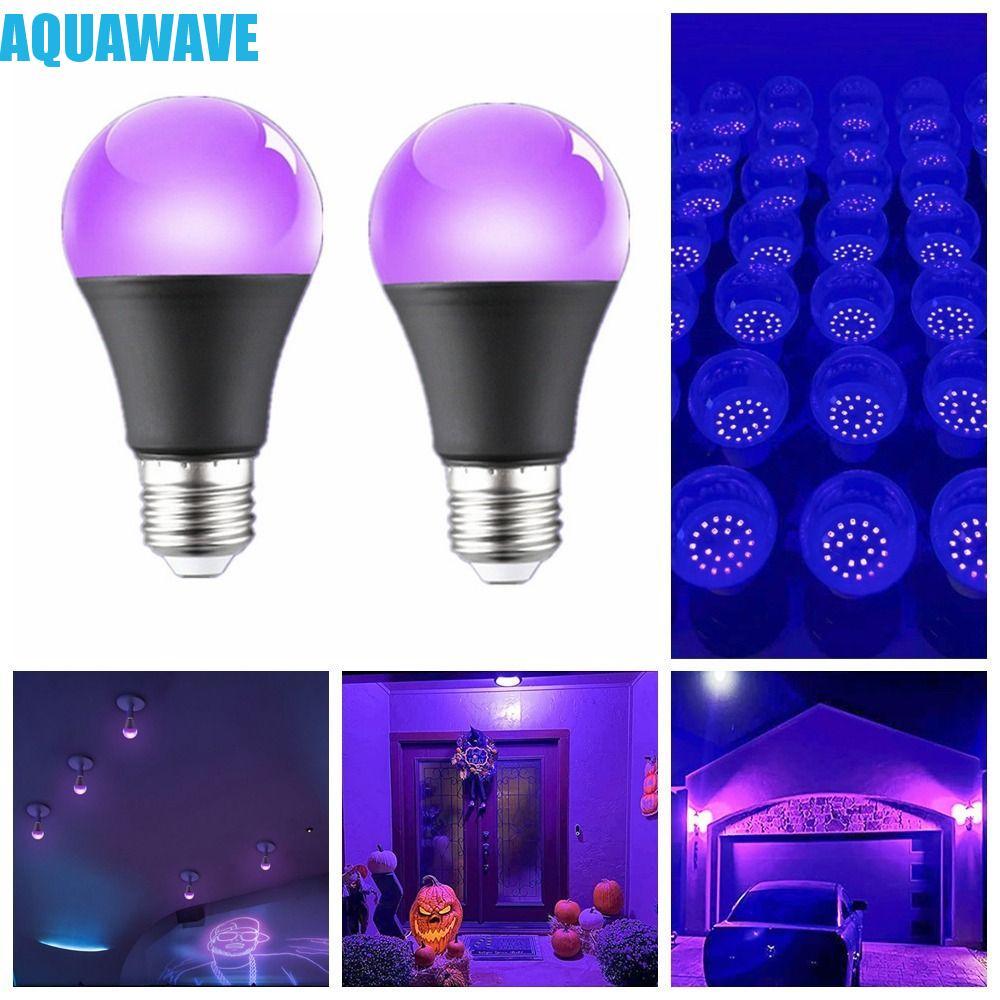 AQUAWAVE UV Purple Bulb, Aluminium E26/E27 Spiral Purple Black Light Bulb, Floodlight 10W 85-265V 36