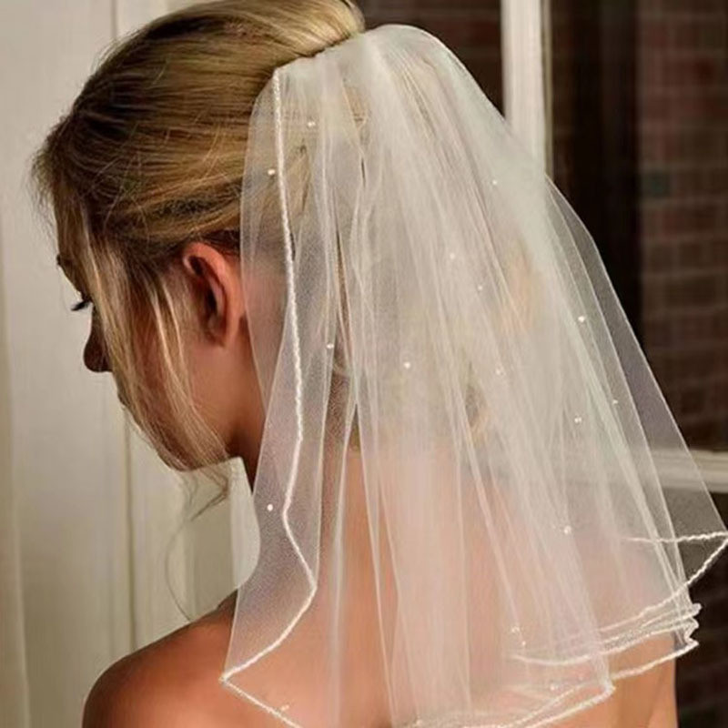 法珠ขนาดเล็ก头带连帽衫双头 โบ๊๊๊ซจูนิส เศียร 复古头饰French Pearl Small Tape Comb Double Bride Companion guailan5