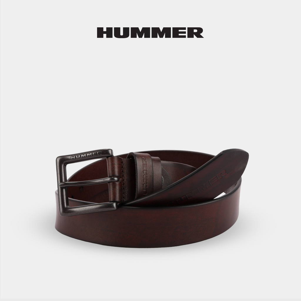 Hummer Men Leather Tongue Buckle Belt / Hummer Mens Leather Belt