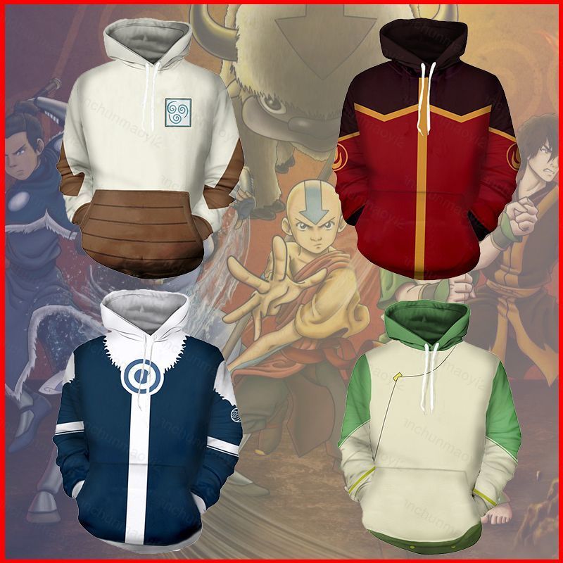 DC2 Avatar: The Last Airbender Aang & Toph Beifong คอสเพลย์ Hoodie สำหรับทุกเพศ