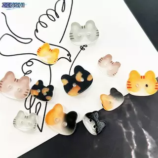 [Zen-t] ปุ่มเรซินรูปแมว 20 ชิ้นที่มีสีสันการ์ตูนเด็กอุปกรณ์เย็บผ้าสําหรับงานฝีมือ DIY และเสื้อผ้า