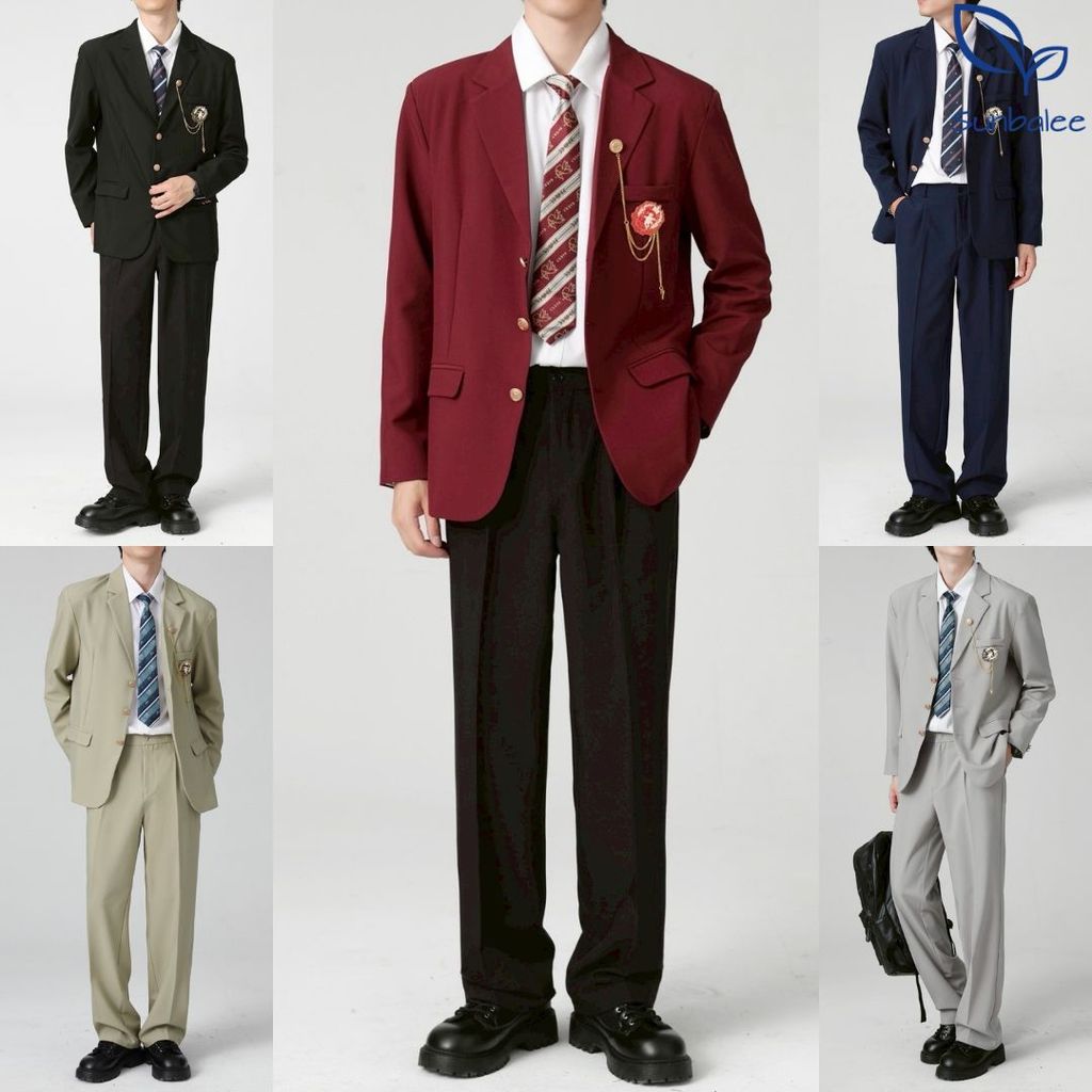 SUNBALEE SUIT (ทั้งเซ็ต) ชุดสูทผู้ชายโอเวอร์ไซส์ เซ็ตเสื้อสูทกางเกง นักเรียนนักศึกษา M-4XL ดีไซน์เรียบ SUIT-M11