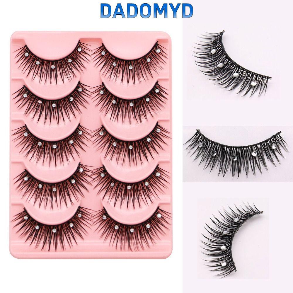 DADOMYD Diamond Manga Lashes Glitter Dramatic Volume Handmade Fuffy Lashes หนา Long Eye Lashes