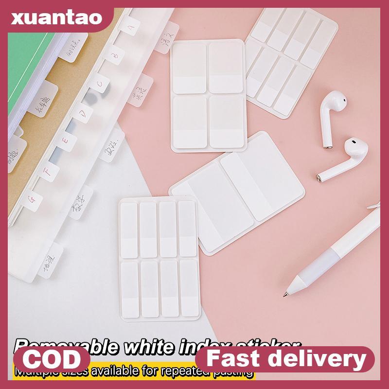 Xuantao 40/80/160 หน้า Frosted Simple Pure White Index Stiers ป้ายโปร่งใส Stiers DIY Stiy Notes สําน