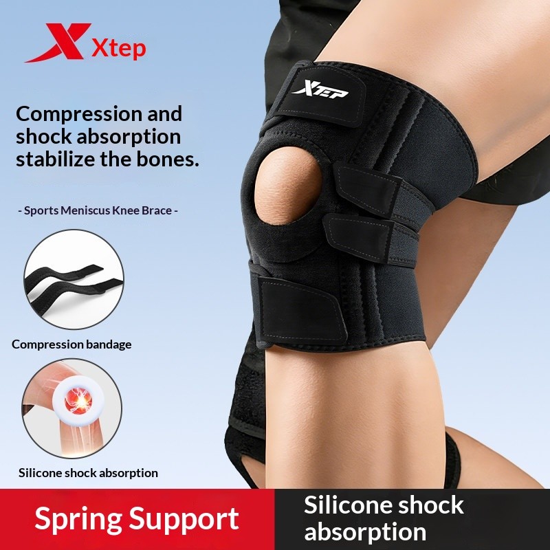 Xtep สนับเข่าสําหรับสะบ้าบาดเจ็บเดินป่าวงเดือนบาดเจ็บวิ่งผู้ชายและผู้หญิงอุปกรณ์ป้องกันข้อเข่า