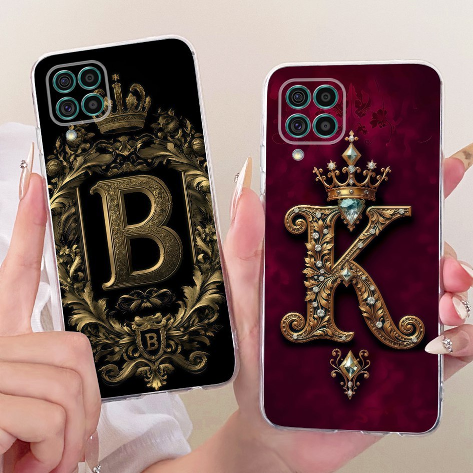 สําหรับ Samsung Galaxy M62 F62 5G ปลอก SM-M625F SM-E625F หรูหราตัวอักษรเริ่มต้น Crown Soft Slim ซิลิ