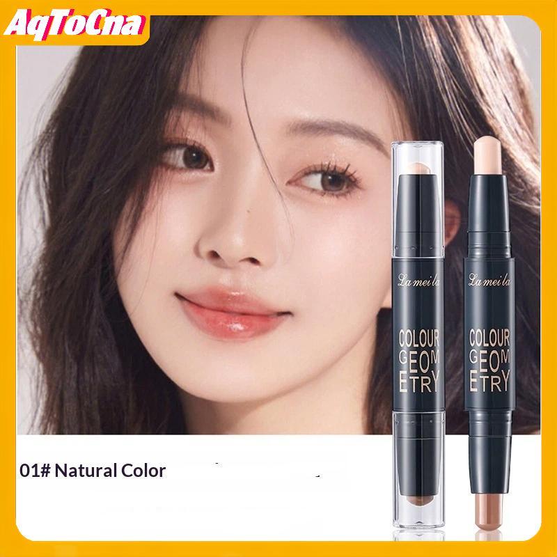 AqToCna 2in1 Double-ended คอนซีลเลอร์ Sti High Coverage กันน้ําสําหรับแต่งหน้าใบหน้าน้ําหนักเบายาวนา