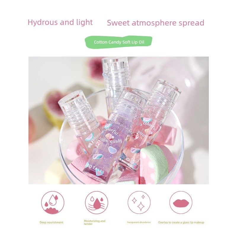 ลิปออย lip oil Gogo Dance Lip Oil Glass Lip Transparent Lip Oil Moisturizing Moisturizing Lip Glaze 
