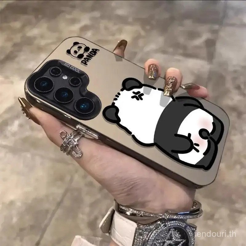 น่ารัก Panda กลับดูแฟชั่น High-End อินเทรนด์ Shock-proof เคสโทรศัพท์เหมาะสําหรับ Samsung S25PLUS/A05