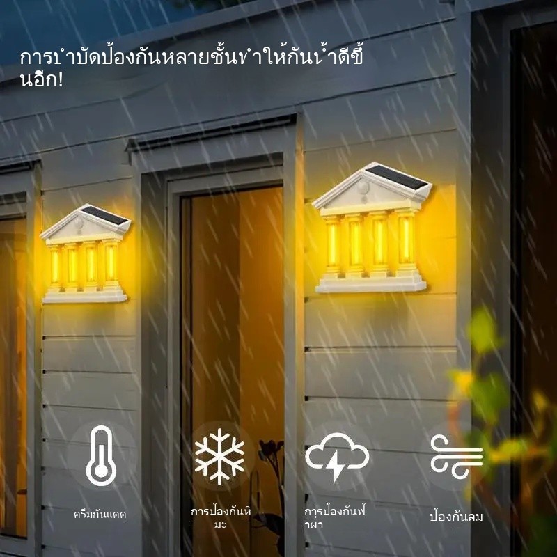 nicelife ไฟโซลาร์เซลล์ติดผนังกลางแจ้งแบบกันน้ำ สว่างพิเศษ สำหรับสวน ลานบ้าน และวิลล่า - รูปที่ 6