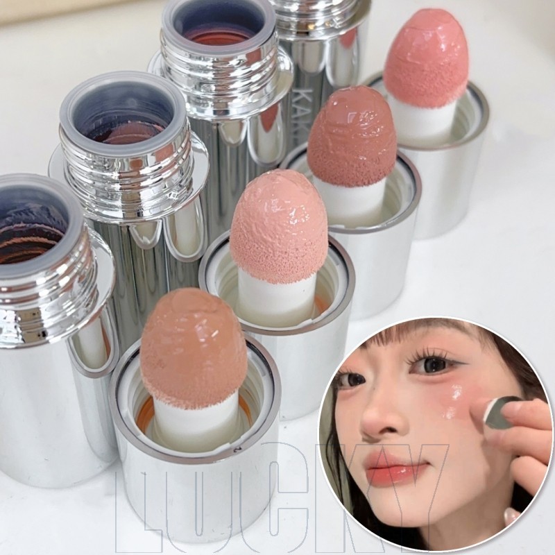 4-1Pc Liquid Blush - Velvet Matte Blush - Sponge Head Blush Stick - Face Contour Cosmetics - Natural