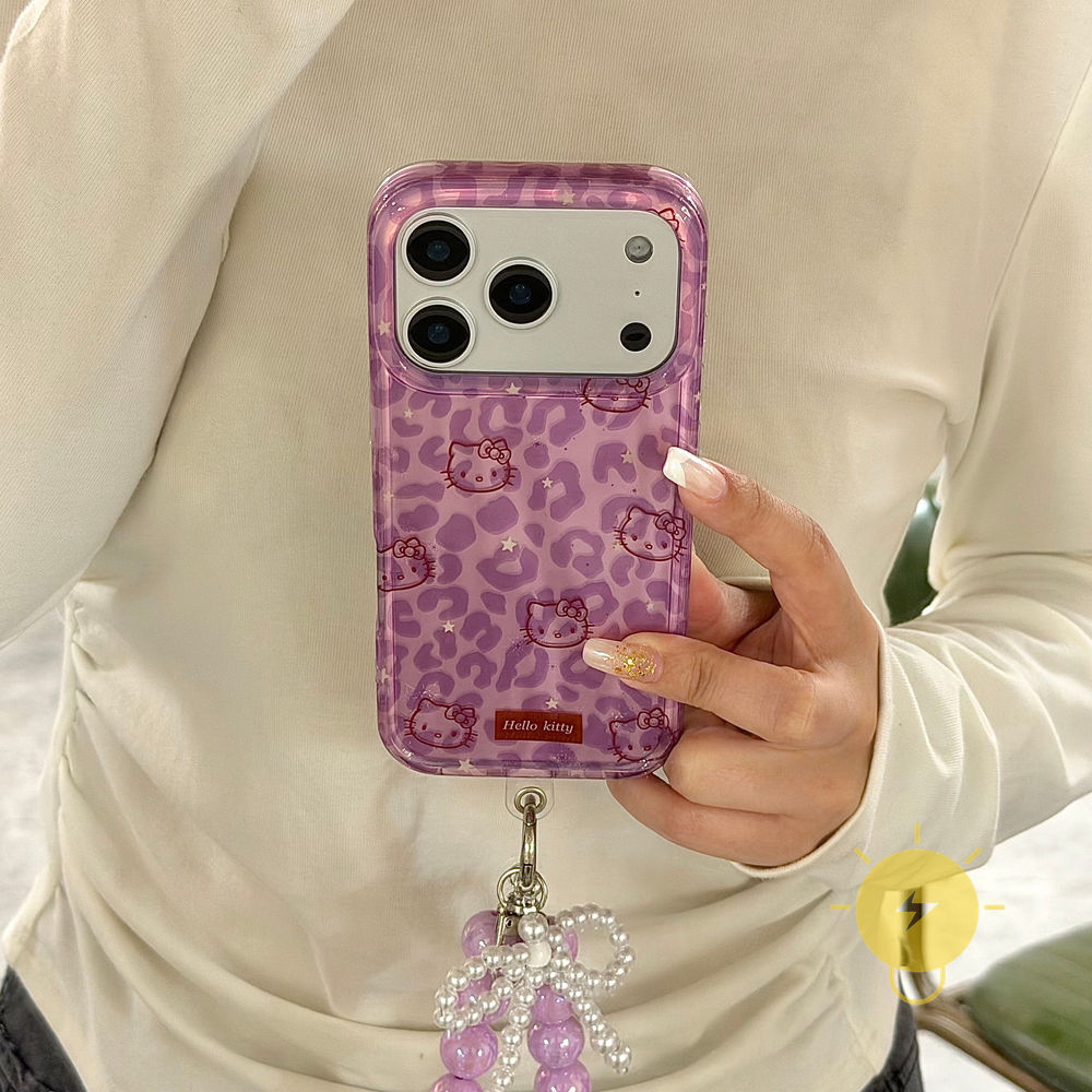 For เคสไอโฟน TPU Leopard Print Keychain Chain Purple Leopard Kitty เคส Phone Case For iPhone 17 Pro Max 16 15 14 13 Cover  Aesthetic Korean Cute ราคา ถูกที่สุด ดีลบีเคเค แกลเลอรีภาพที่ 6