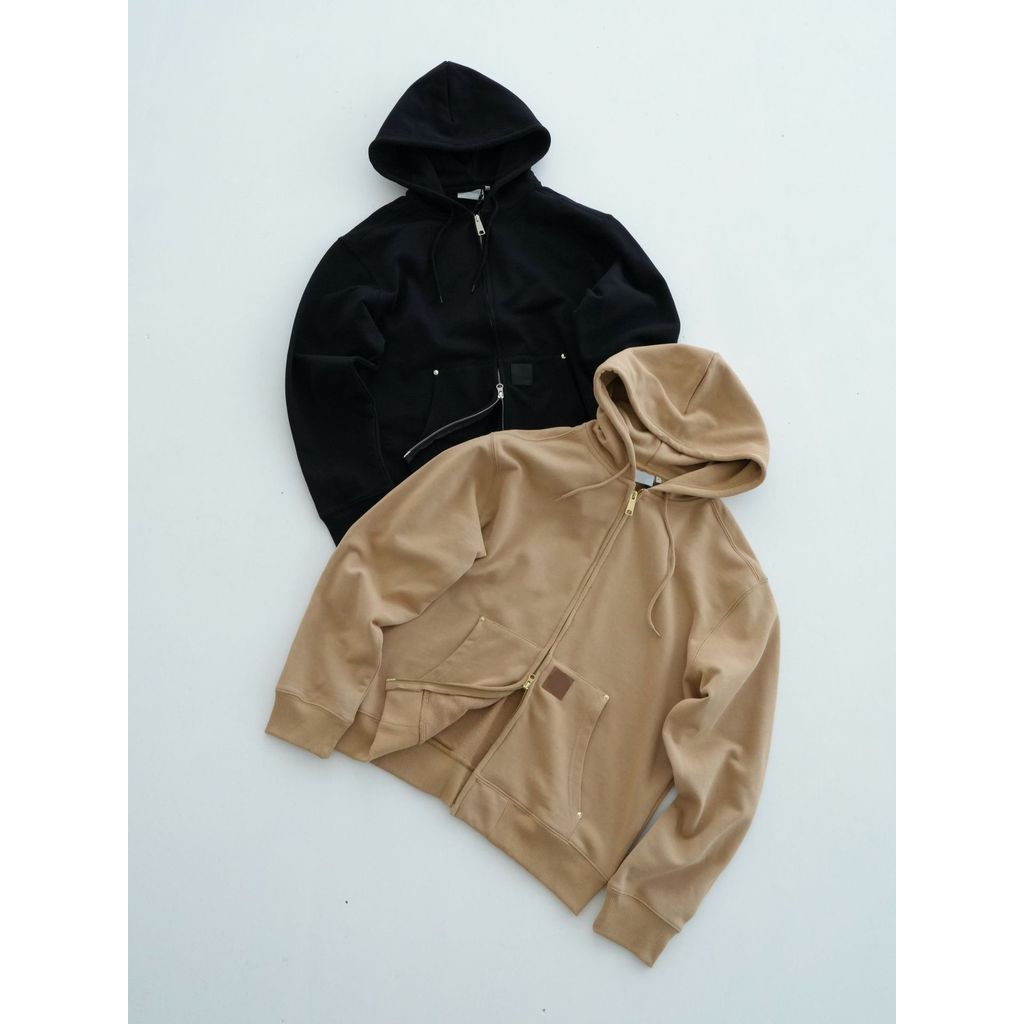 1FT3 Carh'''t Autumn New Zipper Hooded Jacket Loose Versatile Unisex Casual Jacket Minimalist Durabl