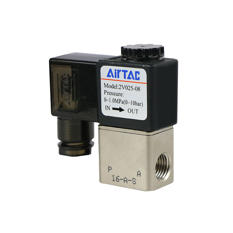 AIRTAC AIRTAC Solenoid วาล์ว 2V025-08-06-B สองตําแหน่งสองทางวาล์วควบคุมของเหลววาล์วน้ําวาล์วสองทาง