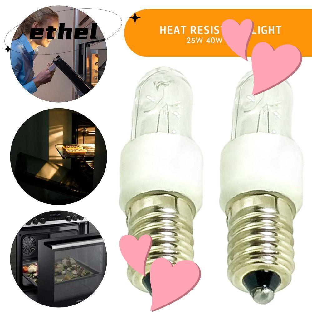 ETHEL Filament Bulb, Salt Bulb Tungsten Oven Lamp, Hot Cooker Hood Lamp อุณหภูมิสูง E14 25W 40W Salt