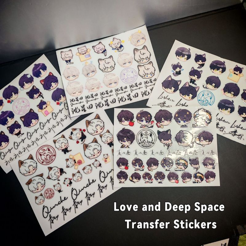 สติ๊กเกอร์ตกแต่งความรักและ Deepspace Non-Metallic – ราฟาeel/Zyne/Xavier Chibi Line Art สติ๊กเกอร์สําหรับโทรศัพท์/แท็บเล็ต/ขวดน้ํา 2HMK