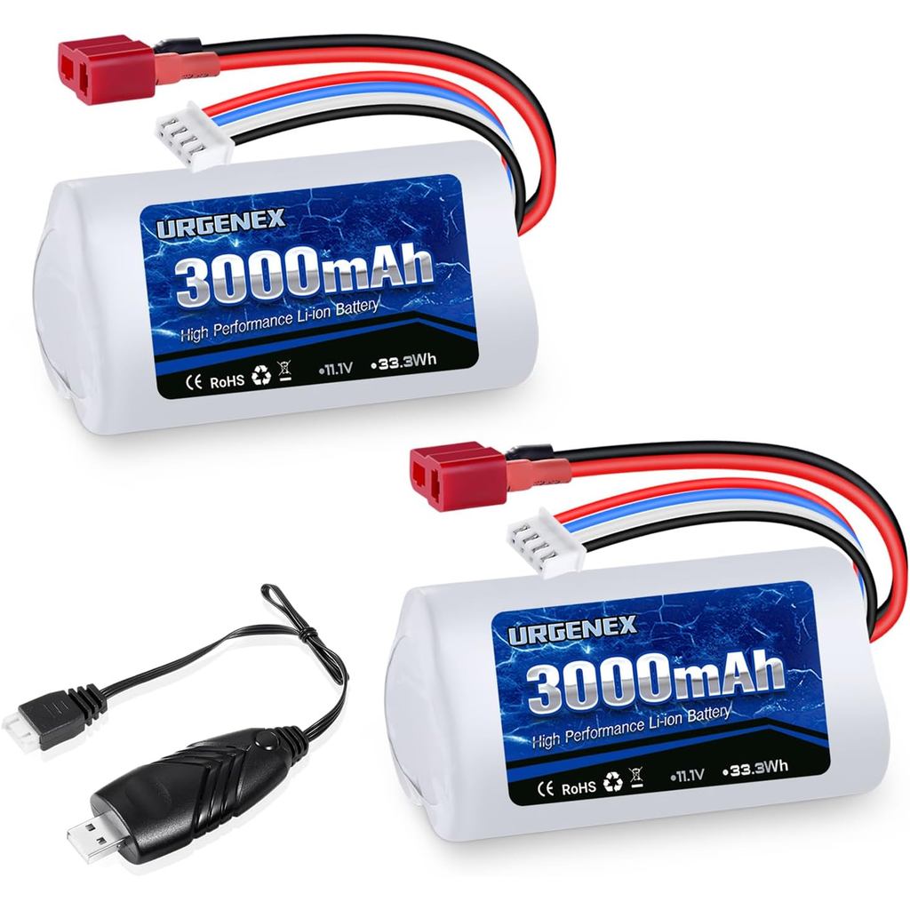 URGENEX 11.1V 3000mAh แบตเตอรี่ Li-ion สําหรับ R608 Brushless RC เรือ 15C 3000mAh ความจุสูง RC แบตเต