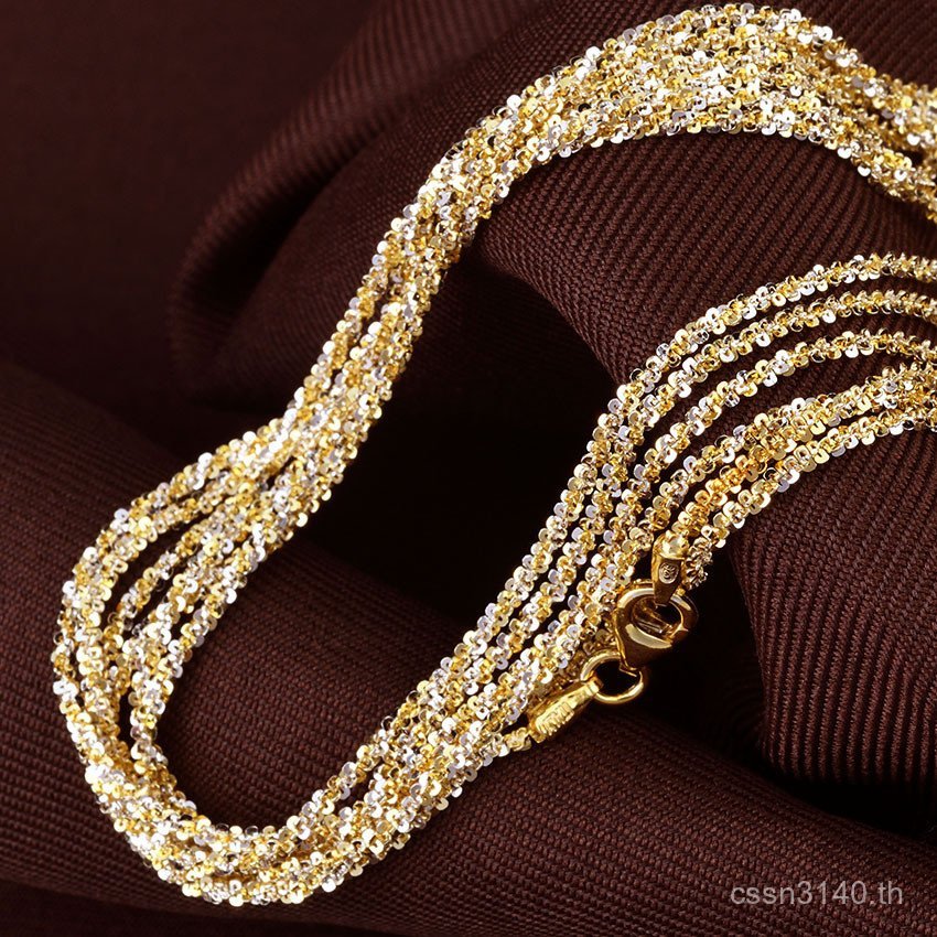 จับคู่โซ่สีแยกผักดอกไม้ทองหญิงหยกสีขาวยิปโซหัตถกรรมหยกเงินสเตอร์ลิงอิตาลีเสื้อกันหนาวโซ่สร้อยคอ ส925