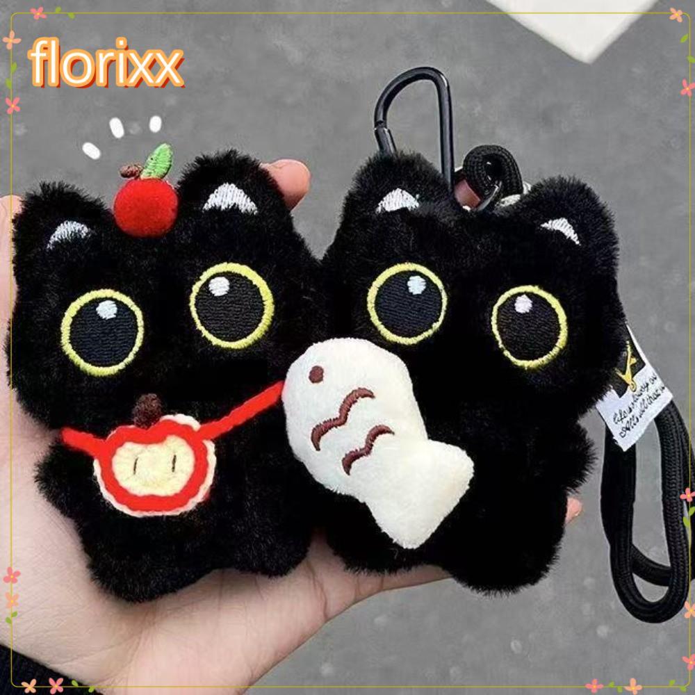 จัดส่งจากไทย FLORIXX Black Cat พวงกุญแจตุ๊กตา พร้อมของตกแต่งกระเป๋าและกุญแจรถ