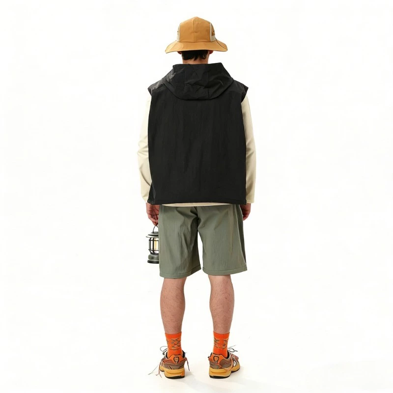 GENIO LAMODE เสื้อกั๊กมีฮู้ด Unisex กันน้ำ สำหรับเดินป่า แคมป์ปิ้ง thumbnail 7