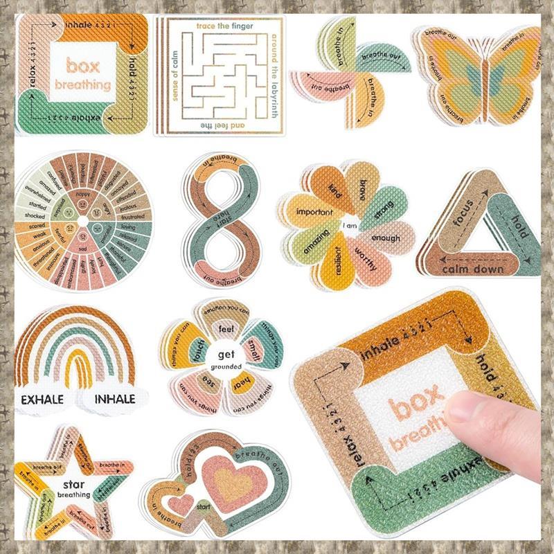 [zv0lma8i] Calm Strips สําหรับความวิตกกังวลสําหรับ Mood Calming, 36 ชิ้น 2 พื้นผิวสติกเกอร์ Sensory,