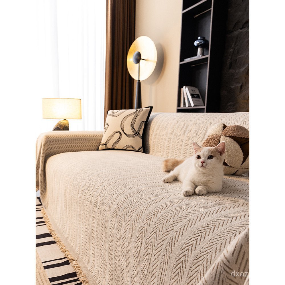 Four Seasons Universal ^ ผ้าคลุมผ้าห่มสไตล์ใหม่รูปแบบกระดูกอีกา 2025 ผ้าโซฟาผ้าเช็ดตัว Chenille โซฟา