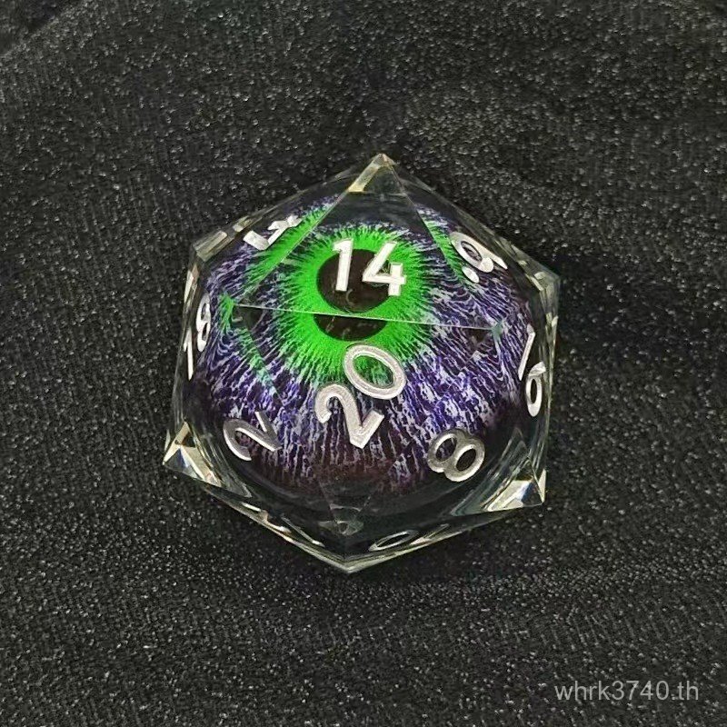 Dungeons และ Dragons DND55mm20 ลูกเต๋า Multi-faceted Core Surface D20 ลําไยสีเรซิ่นของเหลว K9R2