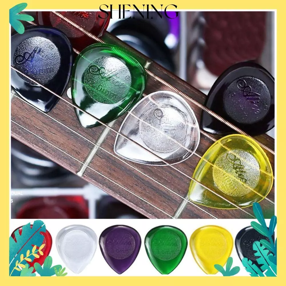 SHENING ปิ๊กกีตาร์เบสไฟฟ้า 6 ชิ้น, ปิ๊กกีตาร์ Stubby 1/2/3 มม., อุปกรณ์กีตาร์ ABS ที่หยิบอย่างรวดเร็ว