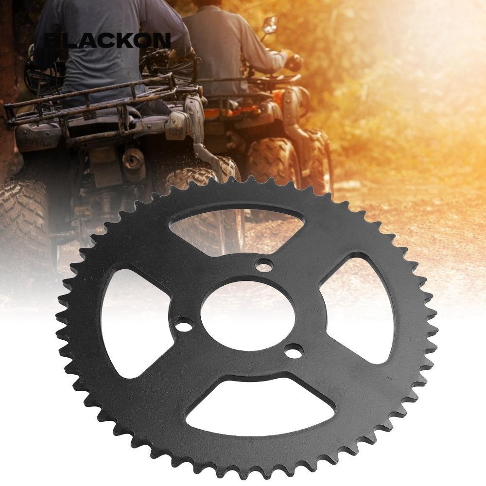 เฟืองโซ่ BLACKON สําหรับ T8F โซ่ T8F 54T สเตอร์หลัง, เหล็กทนทานสีดํา 3 รูเกียร์มินิรถจักรยานยนต์