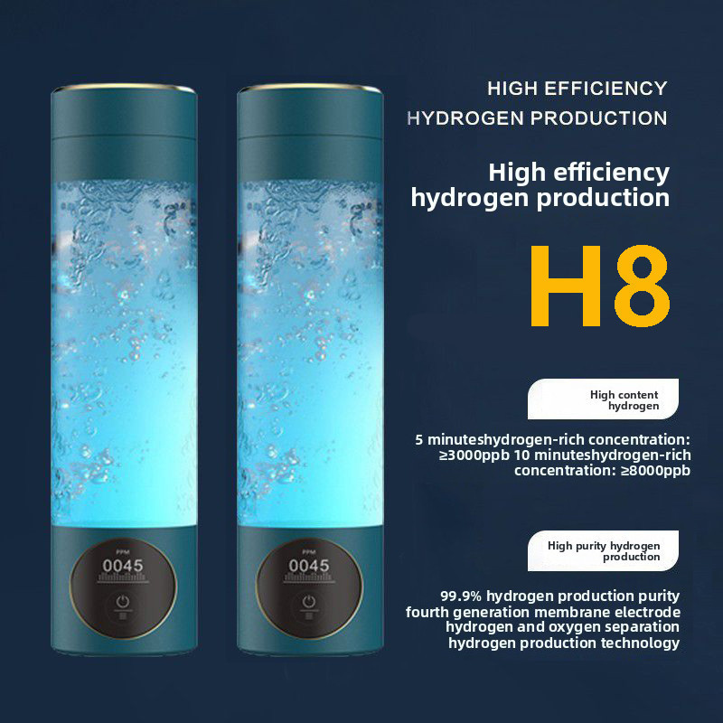260ML ขวดไฮโดรเจนประสิทธิภาพไฮโดรเจนน้ําเครื่องกําเนิดไฟฟ้าขวด DuPont SPE & PEM Dual Chamber Ionizer ถ้วย MAX 5000PPB ,ขวดน้ำไฮโดรเจน HYDROGEN WATER BOTTLE H8