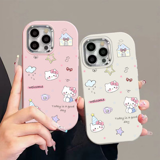 ของมาใหม่ เคสโทรศัพท์รุ่น17 แมวเคธี ดาวสนุก เคสครอบกลมกล้องสีเงิน for IPhone17 16 11 12 13 14 15Pro MAX 6/7/8 PLUS XS XR