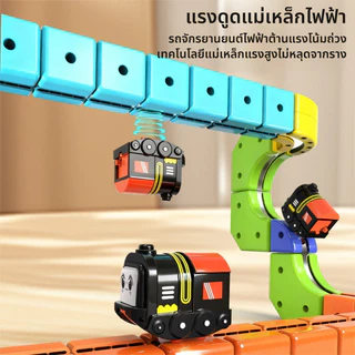 BHQ แม่เหล็กติดตามรถของเล่นไฟฟ้า วงโคจร 3D ดีไซน์ติดตั้งง่าย สามารถเชื่อมต่อโดยพลการ