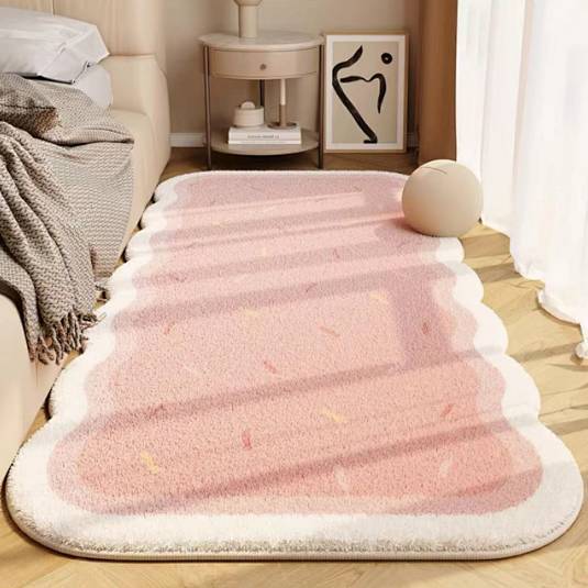 Cream Style Master Bedroom Bedside Carpet Irregular Shaped Cashmere Floor Mat Living Room Sofa Table Carpet 4clC