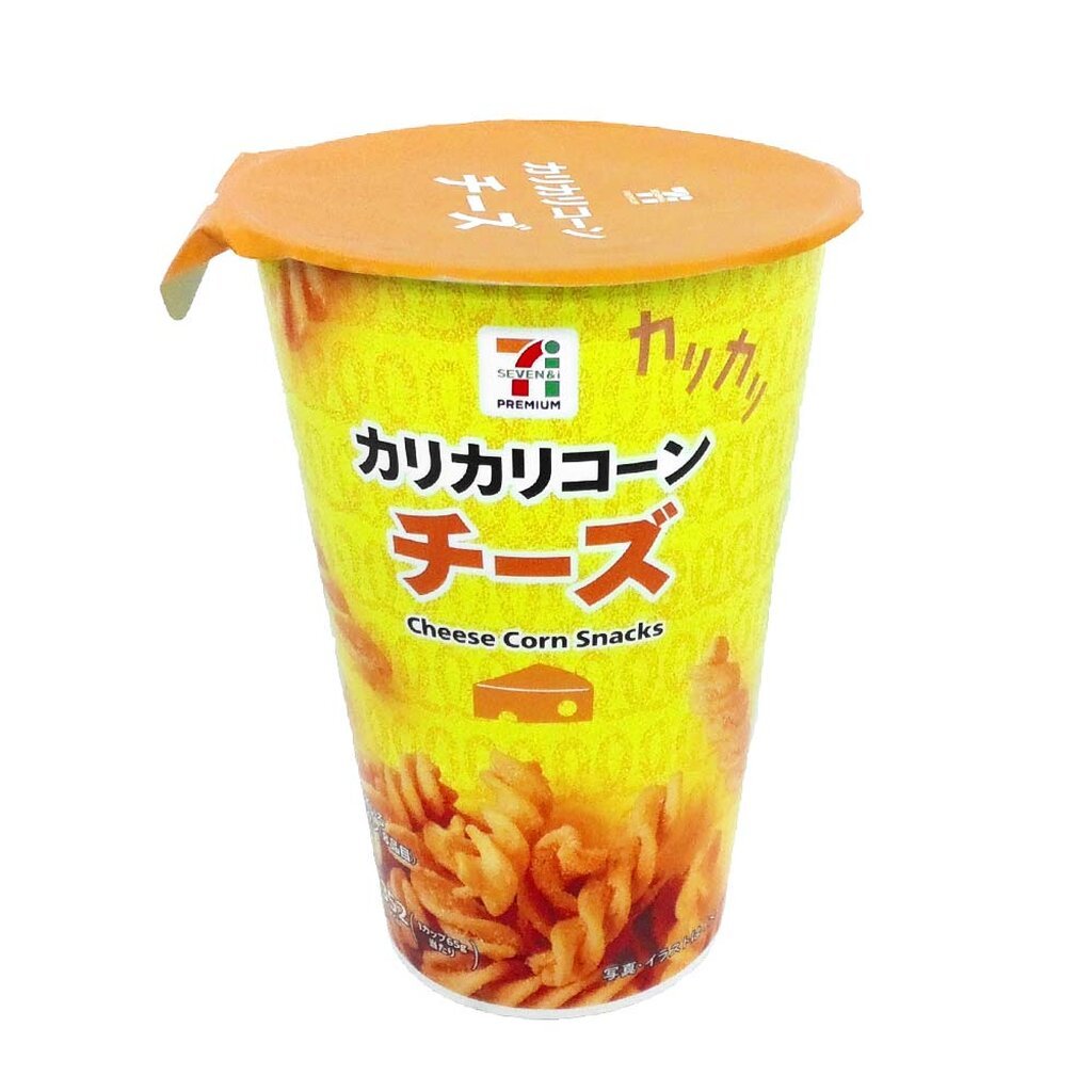 Karikari cheese corn snacks ขนมทวิสต์รสชีสจากเซเว่นญี่ปุ่น 65g.
