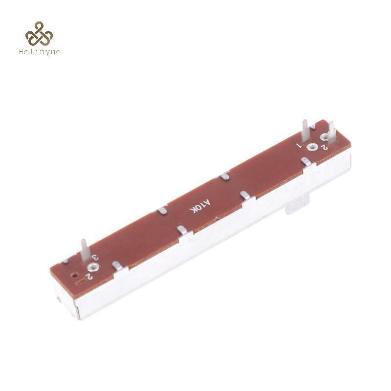 HELINYUE 88 มม. 3-Pin Single Potentiometer A10K B10K ตรงสไลด์ Potentiometer Mono Channel Mixer Fader