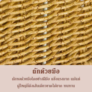 COD ตะกร้าหวายสานถักมือ ทรงสี่เหลี่ยม มีหูจับและฝาปิด จุของได้เยอะ ระบายอากาศดี ทนทาน มีหลายขนาดให้เลือก