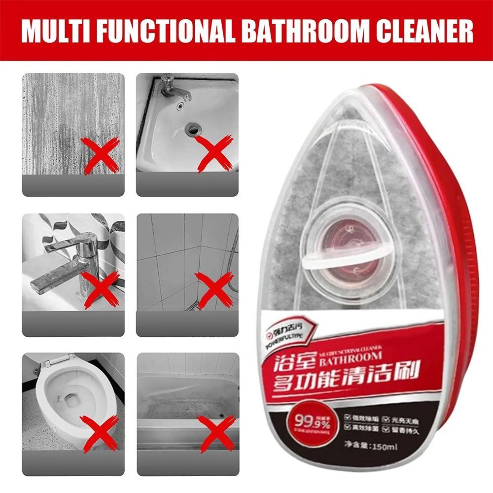 FANIELLAPOWELL 1 ชิ้นแปรงทําความสะอาดห้องน้ํา,พร้อมช่องเก็บของของเหลว 100ML ความจุทําความสะอาดฟองน้ําแปรง, Anti-Scratch มัลติฟังก์ชั่แปรงครัว - รูปที่ 4