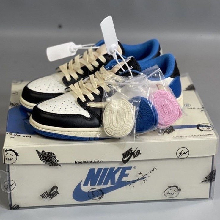 Air 1 Low Travis Scott x Blue FOG 9999 กองทัพอาวุโส
