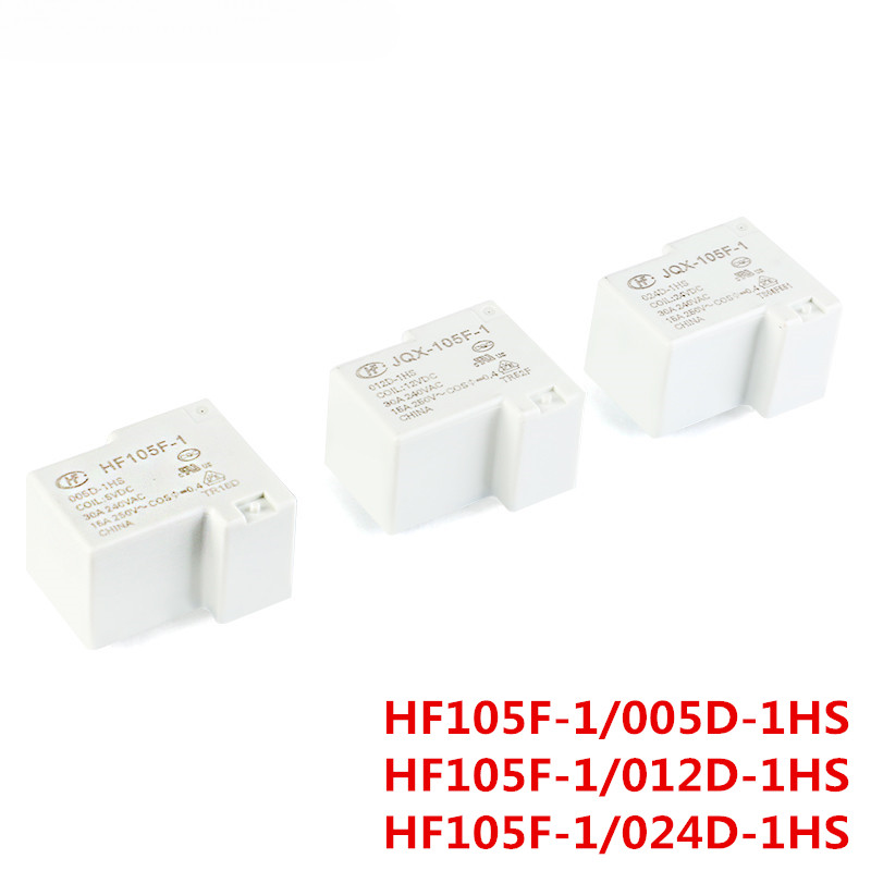 1PCS ใหม่ HF/ JQX 105F -1 005D 012D 024D -1HS 30A 240Vac 4Pin DC5V 12V 24V รีเลย์ HF105F-1-005D-1HS 