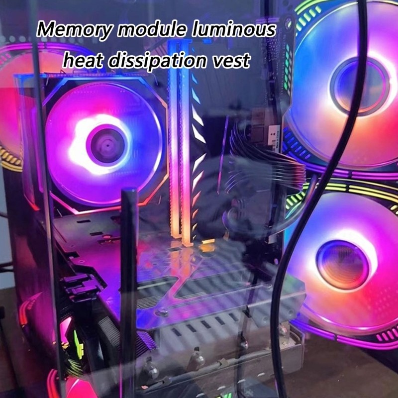 Doublebuy ติดตั้งง่าย ARGB Memory Heat Sink ไฟ ARGB สําหรับการอัพเกรดและระบายความร้อนอย่างรวดเร็ว