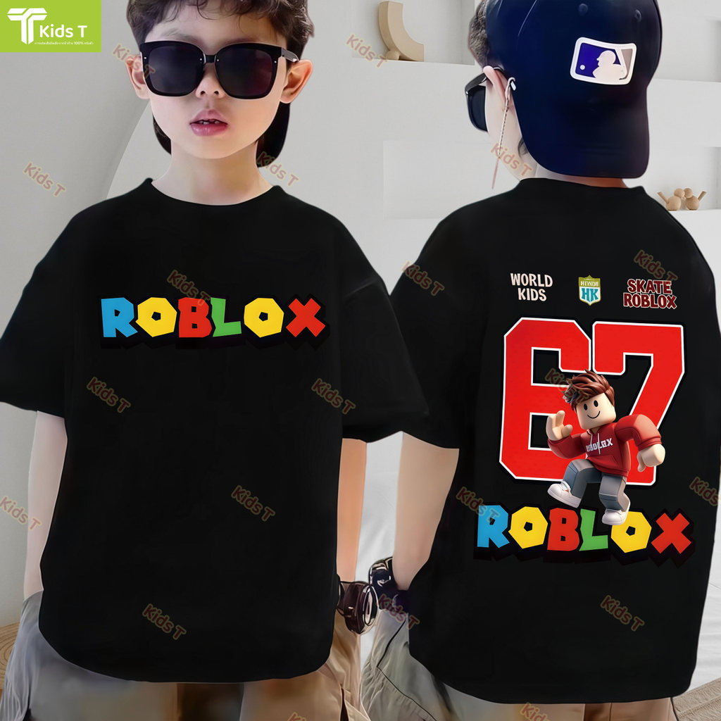 ร้าน Kids T เสื้อเด็ก ผลิตจากผ้าฝ้าย 100% พิมพ์ลาย roblox เหมาะ เด็กผู้ชาย และ เด็กผู้หญิง #2