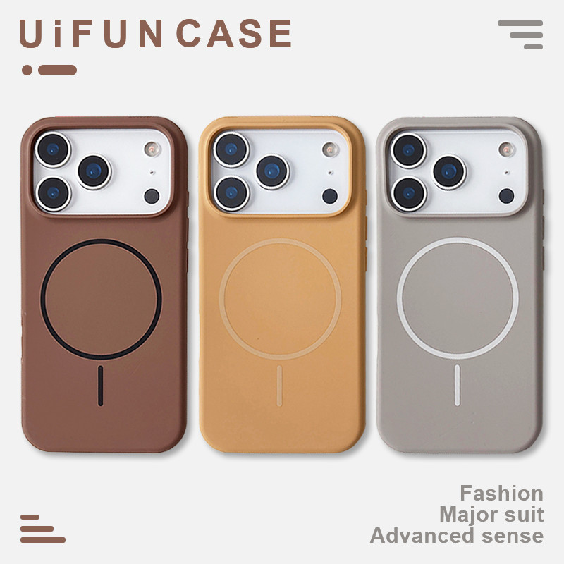 INS Pure สีไร้สายชาร์จโทรศัพท์มือถือสําหรับ iPhone 17 16 15 14 13 Pro Max iPhone17 Soft TPU Anti-collision แม่เหล็กมือถือฝาหลัง Shell