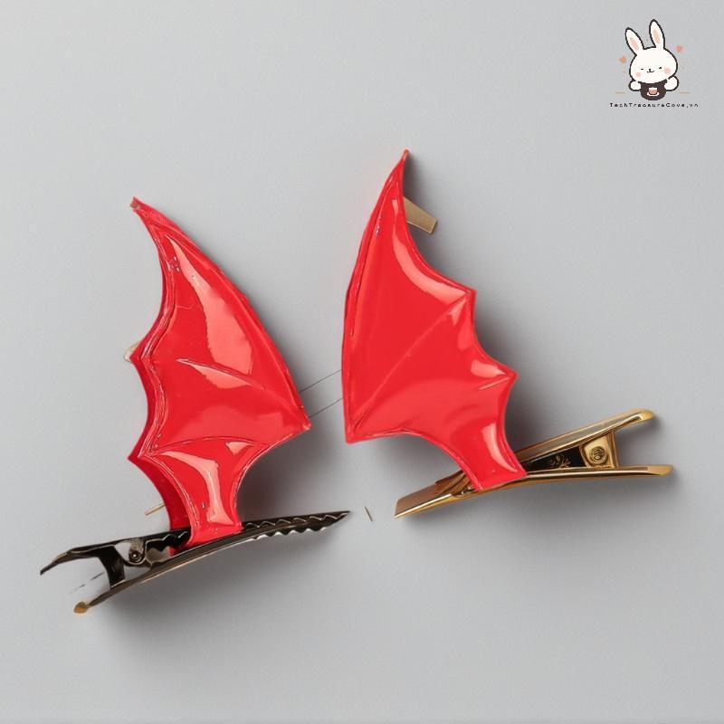 [Teh] 1 คู่ Devil Bat Wing Barrette Party สวม Hairpin Props Theme Creative Photo Prop เครื่องแต่งกาย