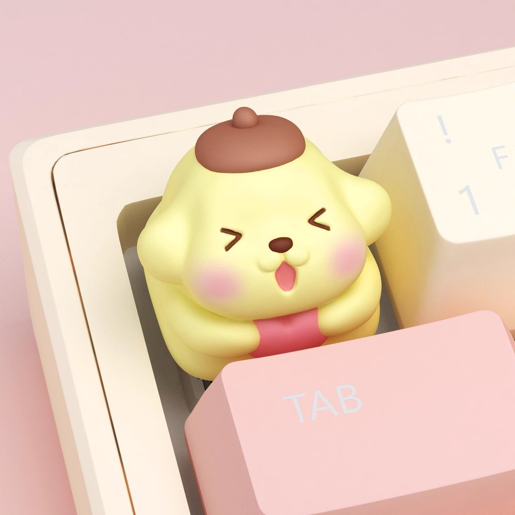 Pudding Dog Keycap Sanrio Merchanded Mechanical Keyboard Keycap น่ารักที่ไม่ซ้ํากัน Keycap ที่กําหนด